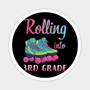 Rollerblading Students Rolling Into 3rd Grade Happy First Day Of School Magnet